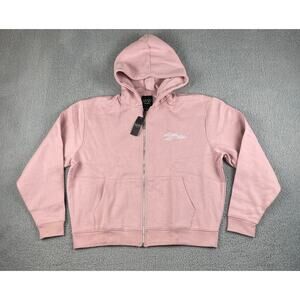 Boohooman Mens Medium Pink Cotton Polyester Official Boxy Fit Zip Through Hoodie
